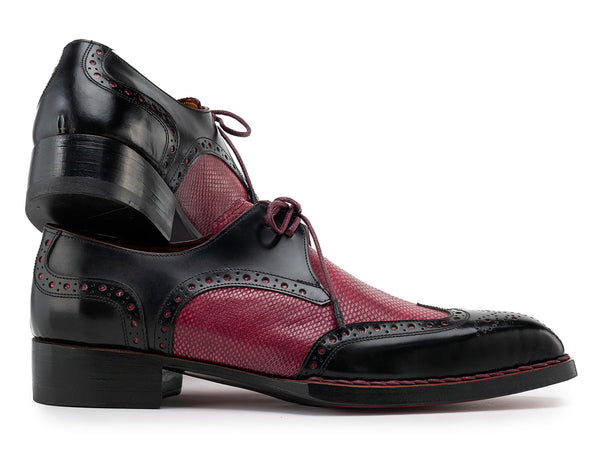 black and red dress shoes for men David Oxford Dress Shoes for Men Upper Semi Brogue Lace Up Shoes, Red/ Black / 8.5