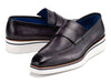 Paul Parkman Men's Smart Casual Gray Leather Loafers (ID#183-GRY)