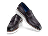 Paul Parkman Men's Smart Casual Gray Leather Loafers (ID#183-GRY)