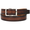 Paul Parkman Men's Dual Color Patina Hand-Painted Leather Belt (ID#B01-H)