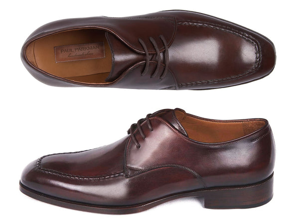 Paul Parkman Brown & Bordeaux Leather Apron Derby Shoes (ID#33BRD92)