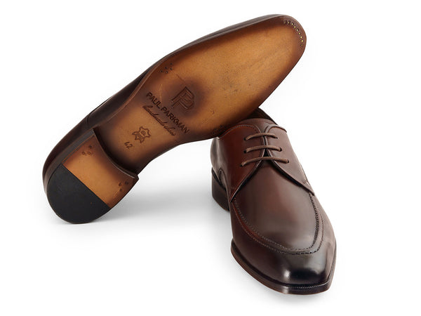 Paul Parkman Brown & Bordeaux Leather Apron Derby Shoes (ID