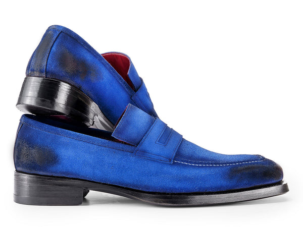Paul Parkman Blue Antique Suede Goodyear Welted Loafers (ID#36BQ94