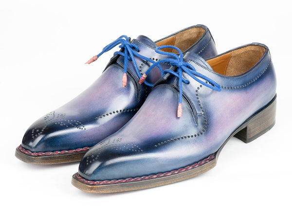 Paul Parkman Pink & Purple Hand-Painted Derby Shoes - 326-PNP