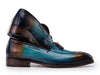 Paul Parkman Men's Split Toe Tassel Loafers Blue Patina Leather (ID#8135-BLU)