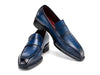Paul Parkman Men's Norwegian Welted Loafers Blue Patina (ID#8503-BLU)