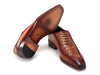 Paul Parkman Men's Camel Brown Croco Textured Leather Bicycle Toe Oxfords (ID#94-255)