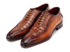 Paul Parkman Men's Camel Brown Croco Textured Leather Bicycle Toe Oxfords (ID#94-255)