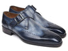 Paul Parkman Wingtip Single Monkstraps Navy (ID#98F54-NVY)