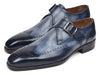 Paul Parkman Wingtip Single Monkstraps Navy (ID#98F54-NVY)