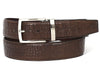 Paul Parkman Men's Crocodile Textured Leather Belt Multiple Colors (ID#B02)