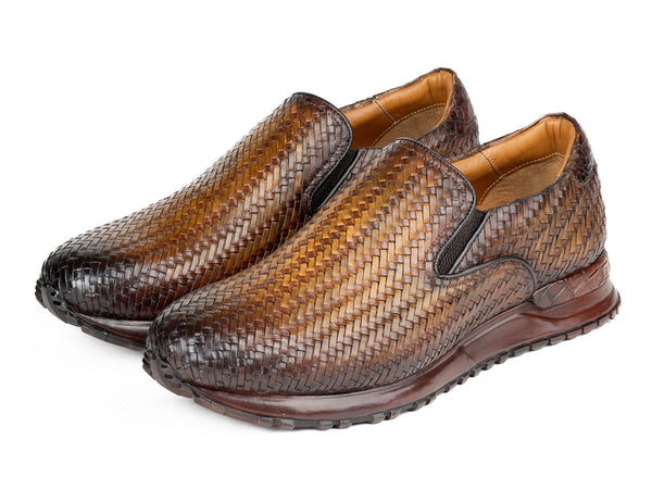 靴 PABLOVINCI LeatherShowerSandals L kinema Paul Parkman Woven Leather Tassel Loafers Multicolor (ID