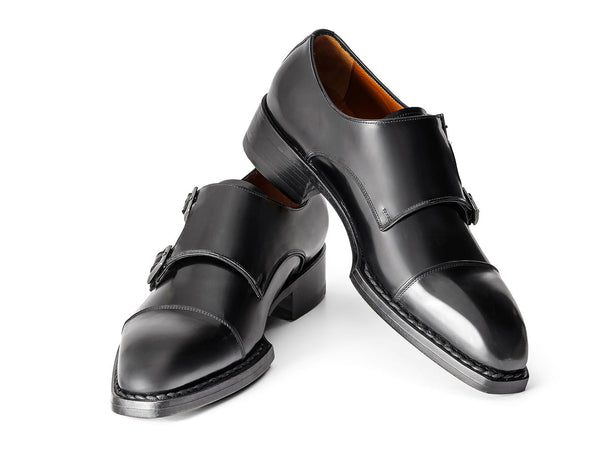 Paul Parkman Triple Leather Sole Hand-Welted Cap Toe Monkstraps