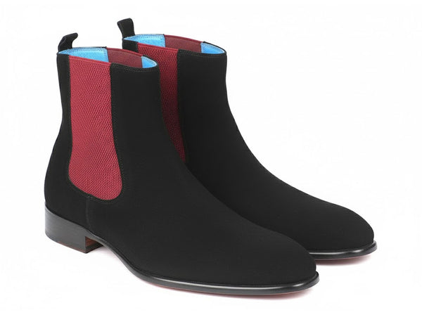 Paul Parkman Black Suede Chelsea Boots (ID#SD841BLK)