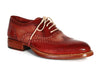 Paul Parkman Men's Wingtip Oxfords Bordeaux & Camel (ID#027B)