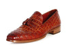 Paul Parkman Reddish Camel Croc Emb. Calfskin Tassel Loafer (ID#0823-RDSH)
