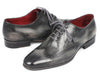 Paul Parkman Wingtip Oxfords Gray & Black Handpainted Calfskin (ID#741-GRY)