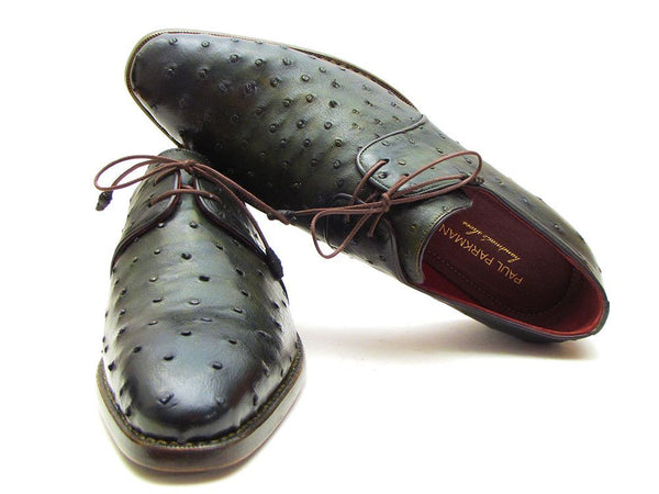 Paul Parkman Goodyear Welted Green Genuine Ostrich Derby Shoes (ID#31VL74) EU 46 - US 12 / 12.5