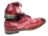 Paul Parkman Wingtip Oxfords Burgundy Handpainted Calfskin (ID#741-BUR)