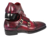 Paul Parkman Triple Leather Sole Hand-Welted Cap Toe Monkstrap Shoes (ID#LX77MNK)