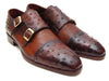 Paul Parkman Brown & Tobacco Genuine Ostrich Double Monkstraps (ID#43K68)