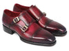 Paul Parkman Triple Leather Sole Hand-Welted Cap Toe Monkstrap Shoes (ID#LX77MNK)