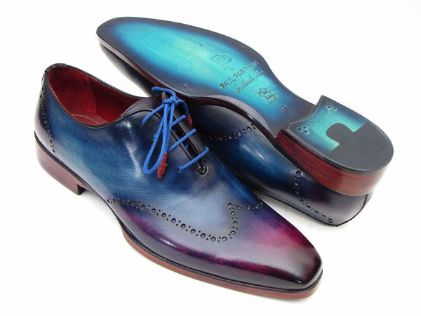 Paul Parkman Blue & Purple Wingtip Oxfords (ID#084VX55