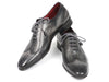 Paul Parkman Wingtip Oxfords Gray & Black Handpainted Calfskin (ID#741-GRY)