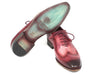 Paul Parkman Wingtip Oxfords Burgundy Handpainted Calfskin (ID#741-BUR)