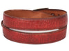PAUL PARKMAN Men's Crocodile Textured Leather Belt Reddish (ID#B02-RDH)