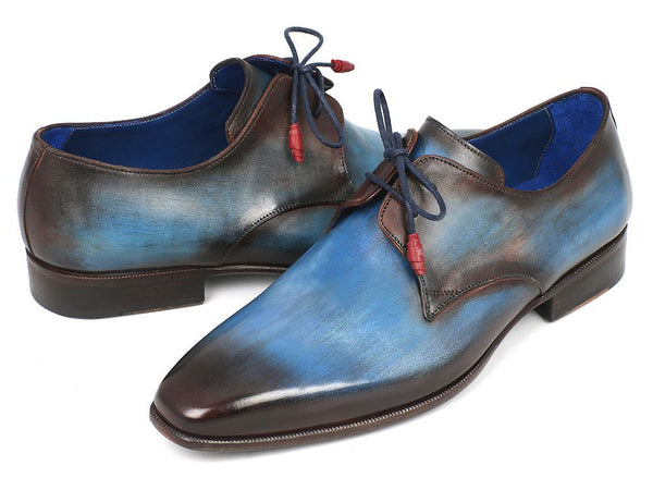 Paul Parkman Blue Hand Painted Derby Shoes - 633BLU13 main image 1