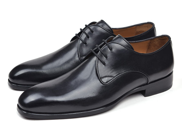 Paul Parkman Men's Black Leather Derby Shoes (ID#34DR-BLK) '