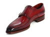 Paul Parkman Men's Double Monkstrap Shoes Black & Bordeaux (ID#PP3851)
