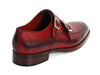 Paul Parkman Men's Double Monkstrap Shoes Black & Bordeaux (ID#PP3851)