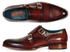 Paul Parkman Men's Cap-Toe Double Monkstraps Brol Dark Brown (ID#045-BRL)
