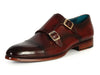 Paul Parkman Men's Cap-Toe Double Monkstraps Brol Dark Brown (ID#045-BRL)
