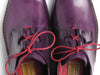 Paul Parkman Ghillie Lacing Handsewn Shoes Purple (ID#022-PURP)