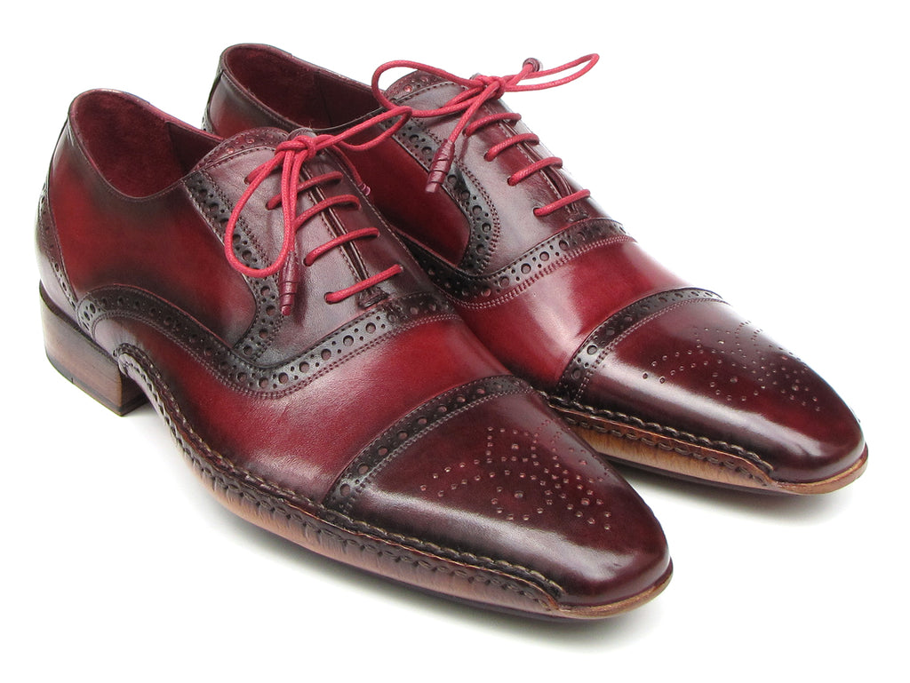 Paul Parkman Handsewn Captoe Oxfords Red, Bordeaux (ID#5032-BRD)