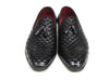Paul Parkman Men's Tassel Loafer Black Woven Leather (ID#085-BLK)