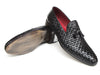Paul Parkman Men's Tassel Loafer Black Woven Leather (ID#085-BLK)