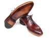 Paul Parkman Men's Side Handsewn Split-toe Burgundy Oxfords (ID#054-BUR)