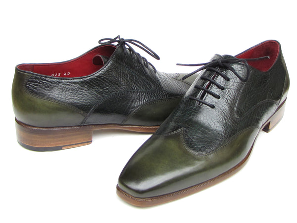 PAUL GREEN MENS WINGTIP OXFORD SHOES Paul Parkman Mens Shoes Derby Green Dual Tone Wingtip  main image 3