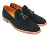 Paul Parkman Men's Tassel Loafer Green Suede Shoes (ID#087-GREEN)