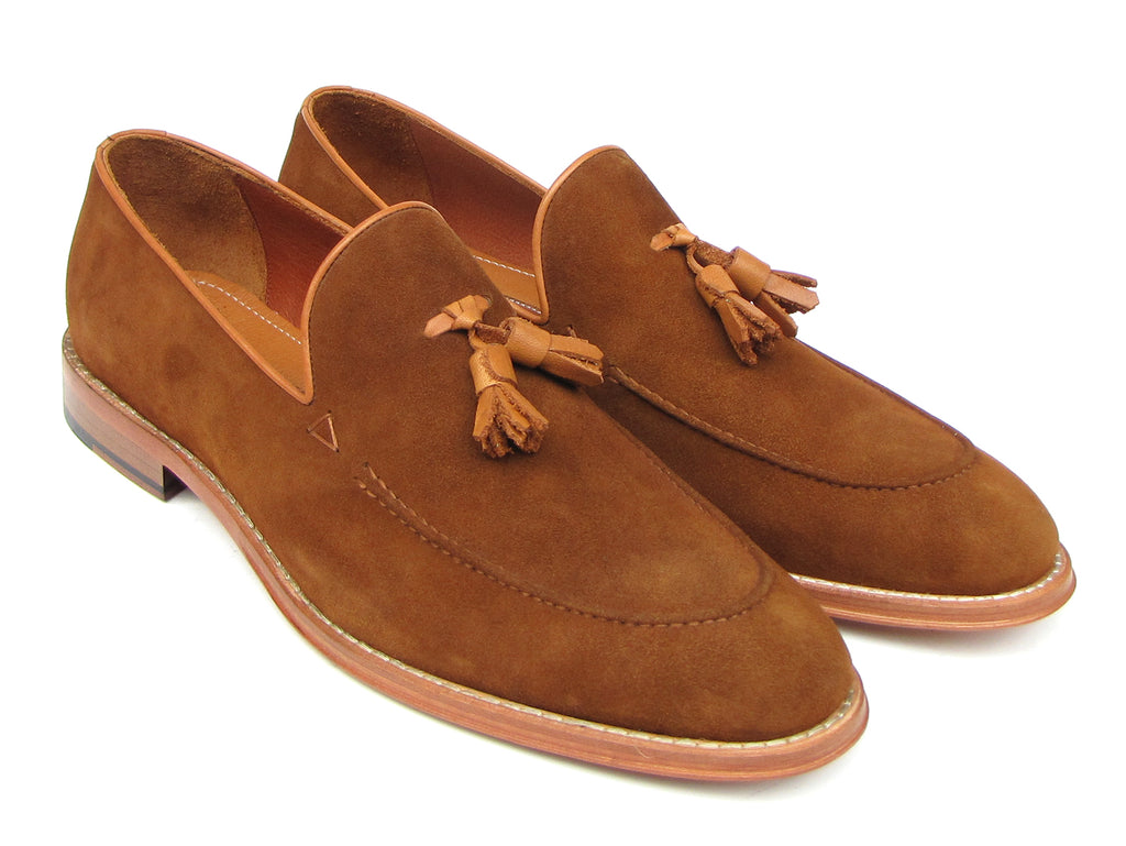 Paul Parkman Tassel Loafers Tobacco Suede (ID#087-TAB)