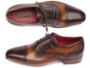 Paul Parkman Men's Captoe Oxfords Brown Hand Painted Shoes (ID#5032-BRW)