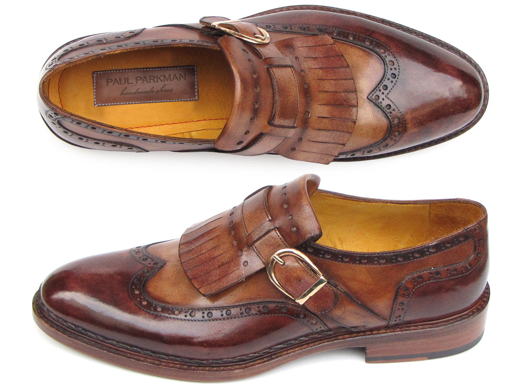 Paul Parkman Wingtip MonkstrapS Brown (ID#060-BRW)
