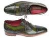 Paul Parkman Men's Side Handsewn Captoe Oxfords Green (ID#5032-GREEN)