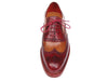 Paul Parkman Men's Triple Leather Sole Wingtip Brogues Bordeaux & Camel (ID#027-TRP-CMLBRD)