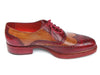 Paul Parkman Men's Triple Leather Sole Wingtip Brogues Bordeaux & Camel (ID#027-TRP-CMLBRD)