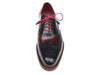 Paul Parkman Men's Triple Leather Sole Wingtip Brogues Navy & Red (ID#027-TRP-NVYBRD)